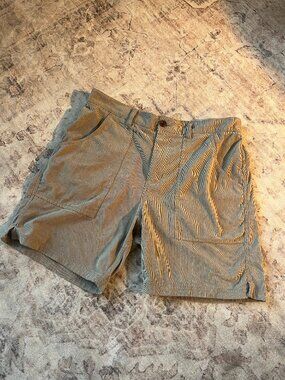Katin Tan Corduroy Elastic Waist Utility Shorts Large